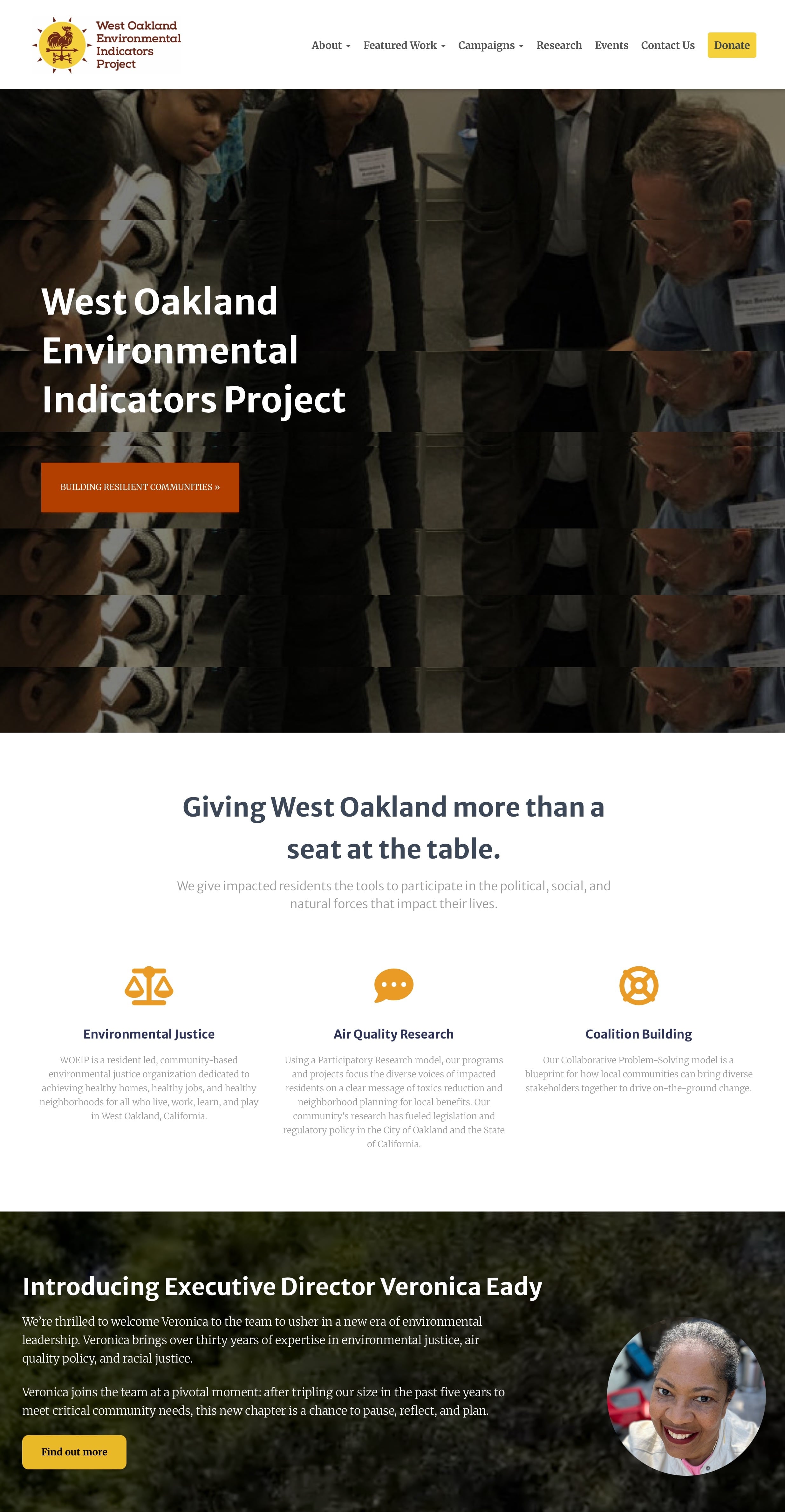 West Oakland Environmental Indicators Project website by designICU