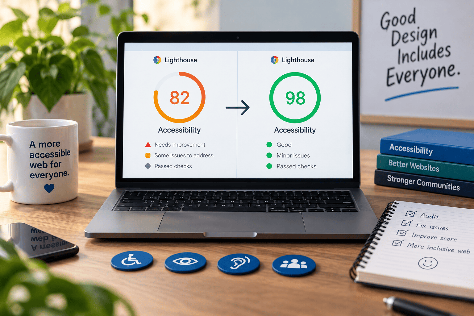 How I raised one website’s accessibility score from 82 to 98 in a day